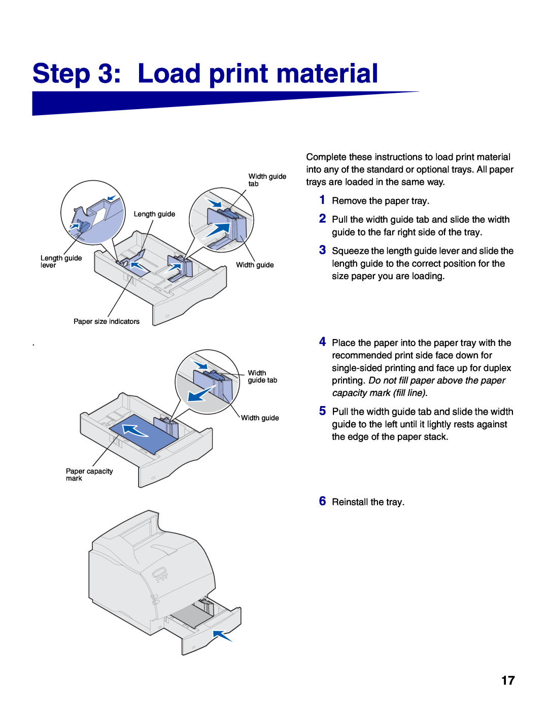 Lexmark 522 setup guide Load print material 