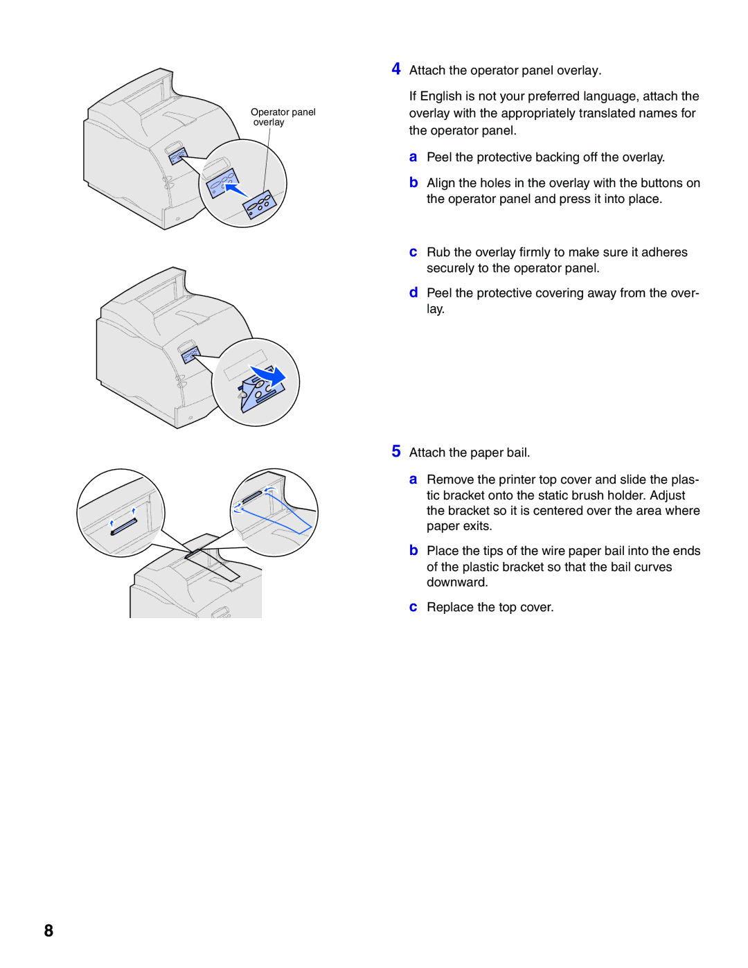 Lexmark 522 setup guide Operator panel overlay 