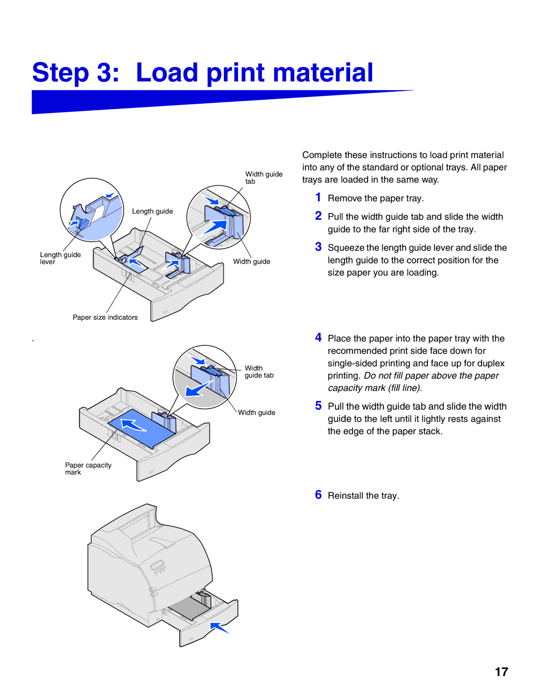 Lexmark 522 setup guide Load print material 