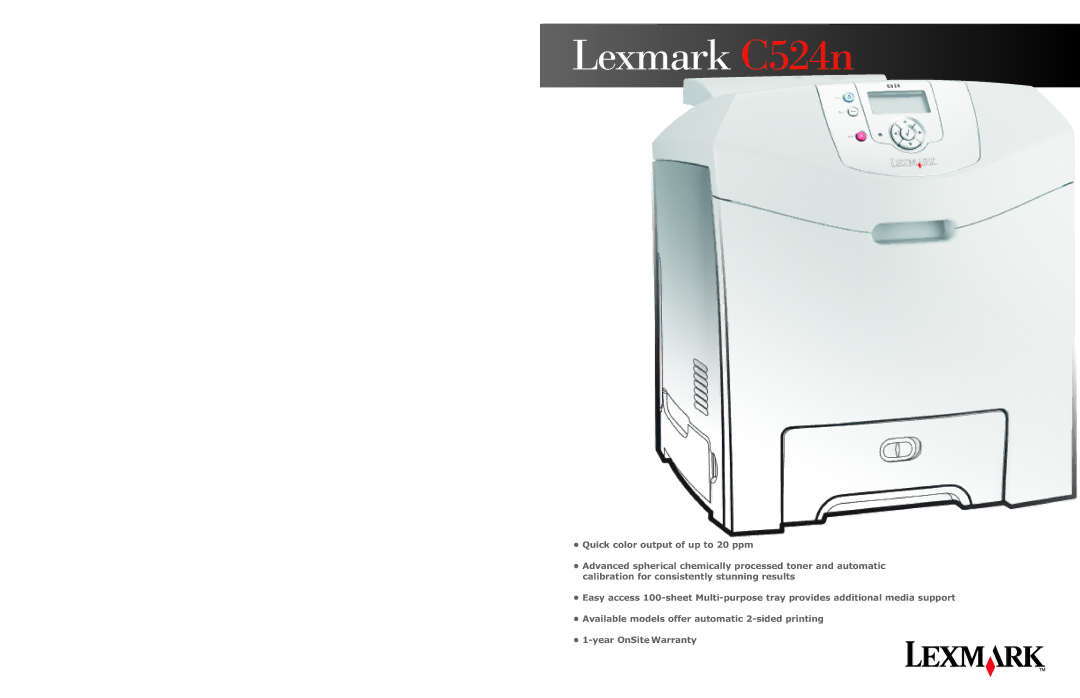 Lexmark warranty Lexmark C524n 