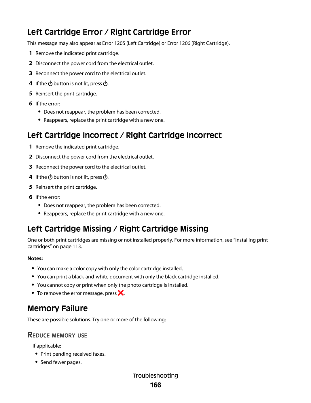 Lexmark 5300 Series Left Cartridge Error / Right Cartridge Error, Left Cartridge Incorrect / Right Cartridge Incorrect 