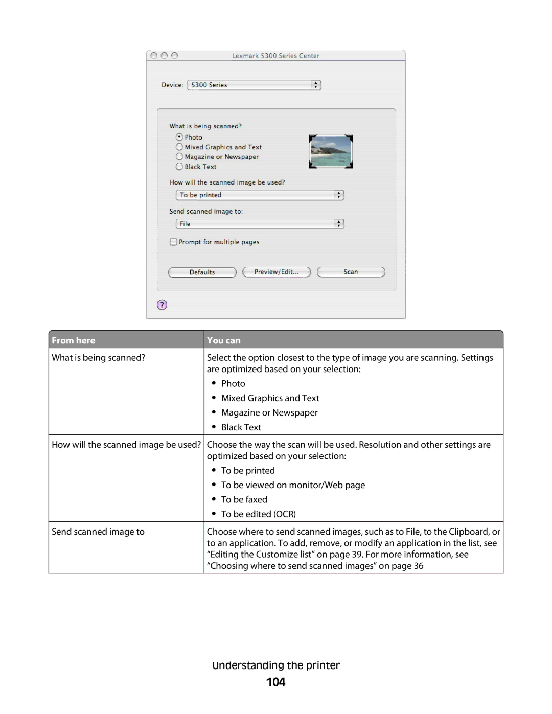 Lexmark 5300 manual 104, From here 