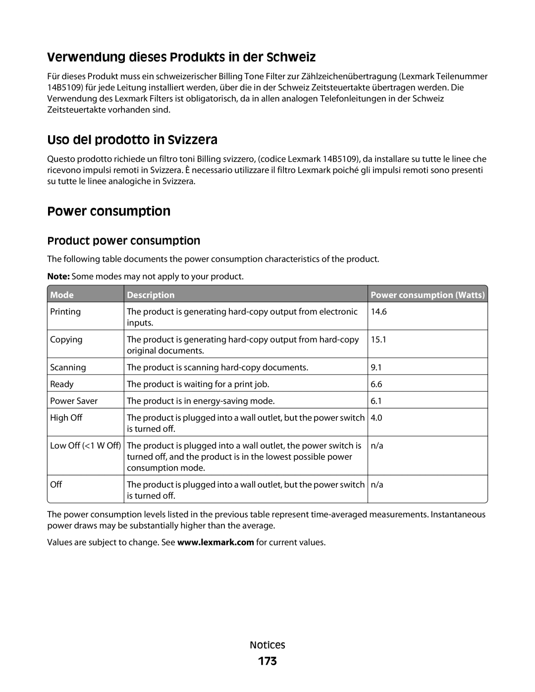 Lexmark 5300 manual 173, Mode 