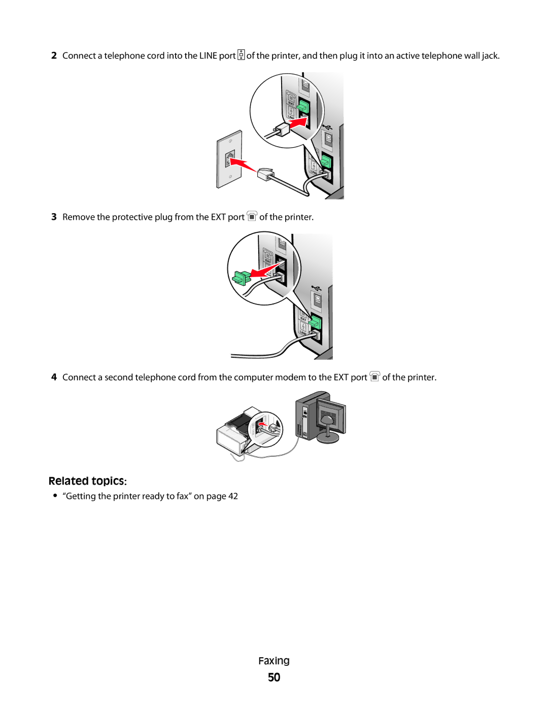 Lexmark 5300 manual Getting the printer ready to fax on Faxing 