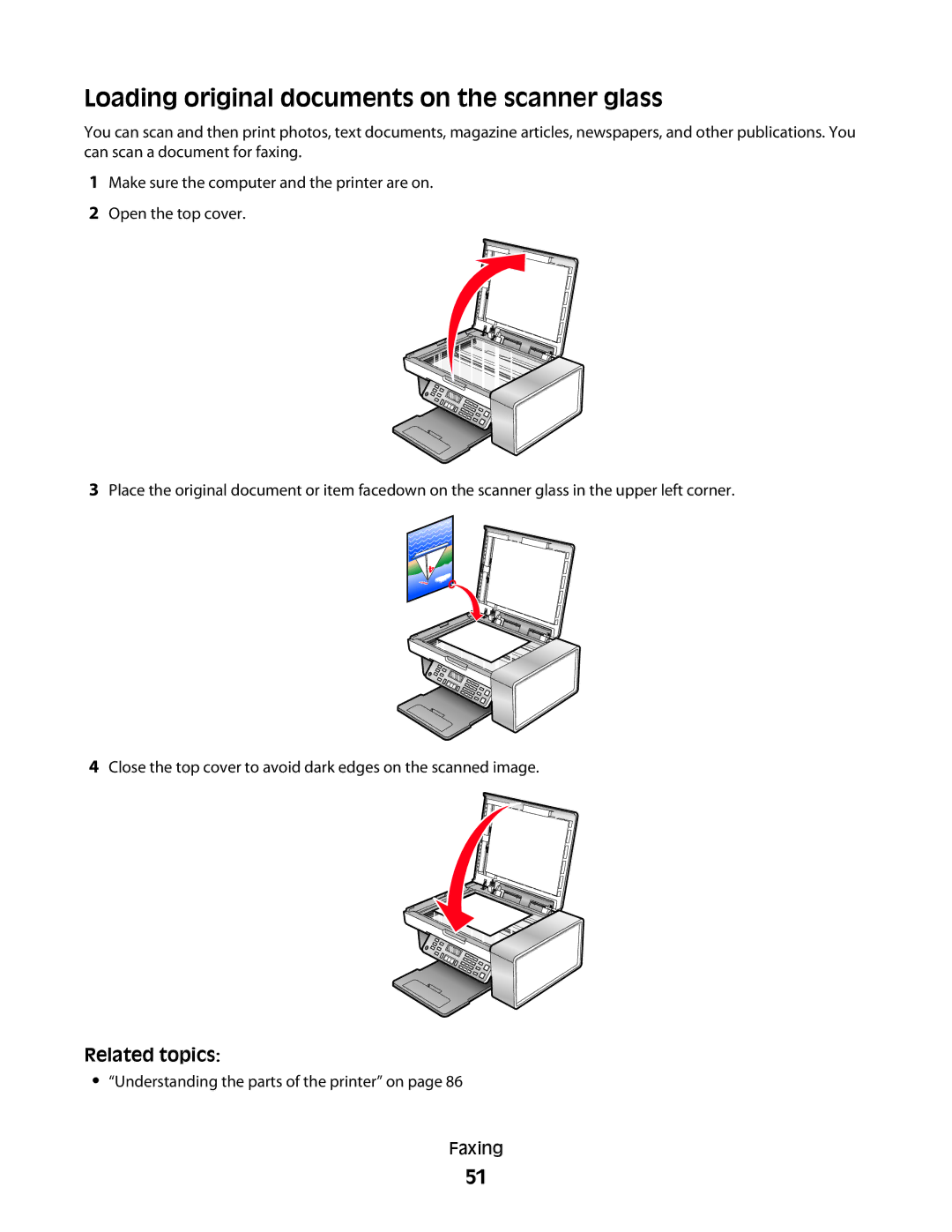 Lexmark 5300 manual Understanding the parts of the printer on Faxing 