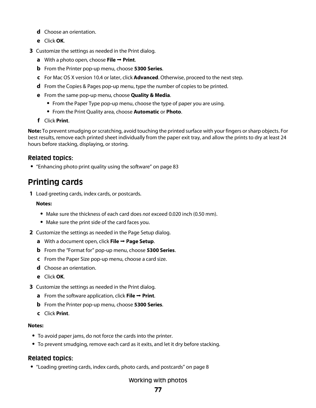 Lexmark 5300 manual Choose an orientation Click OK 