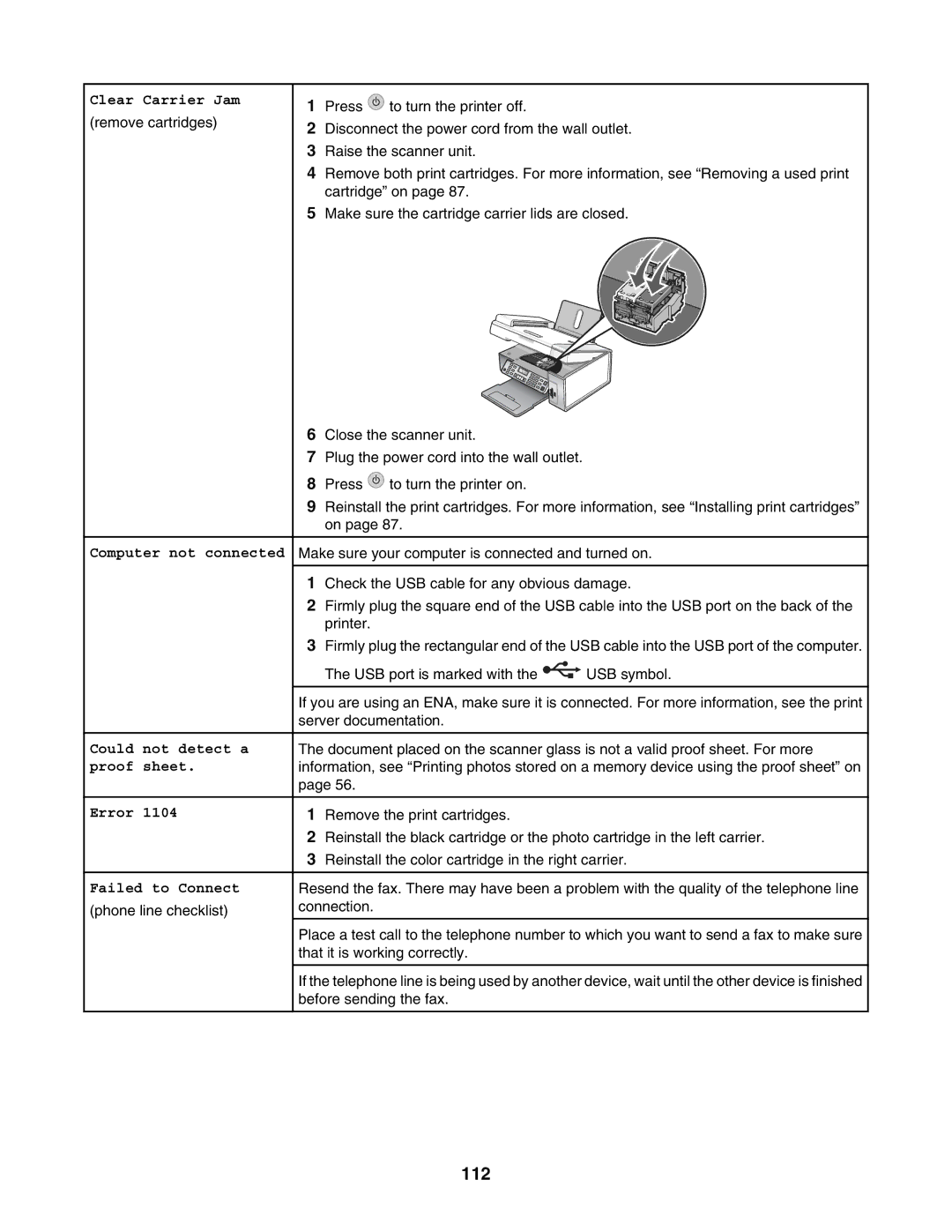 Lexmark 5400 manual 112 