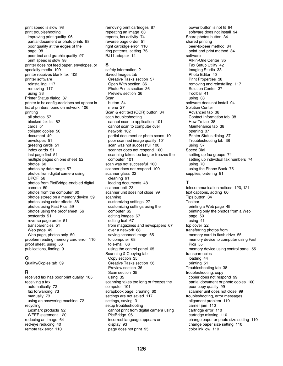 Lexmark 5400 manual 126 