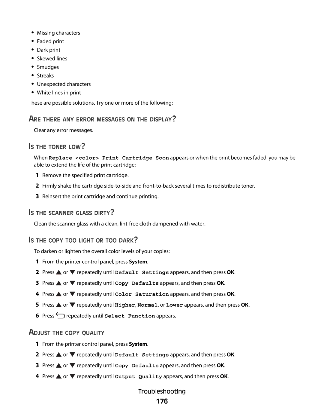 Lexmark 560n manual 176, Is the Toner LOW? 