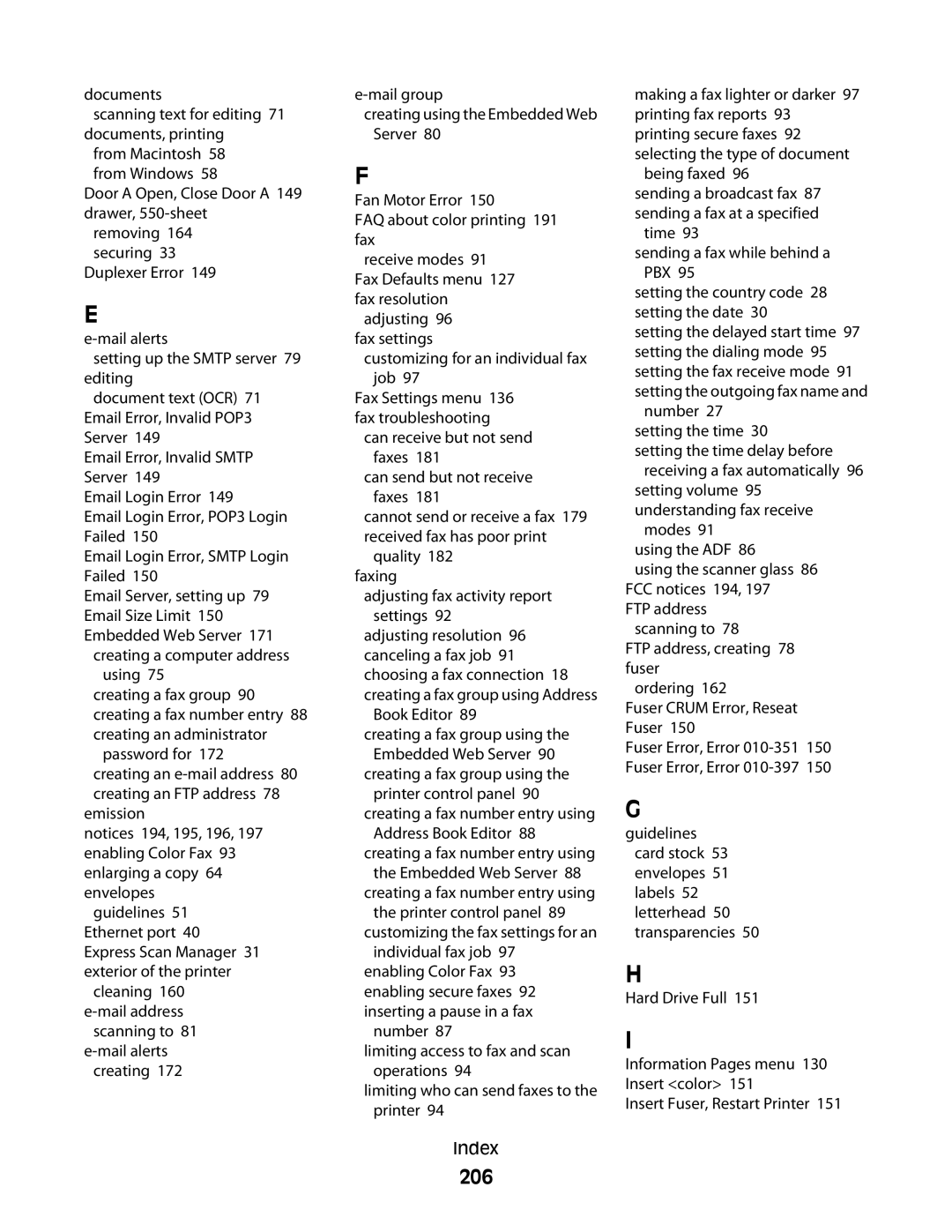 Lexmark 560n manual 206, Number 27 setting the time 