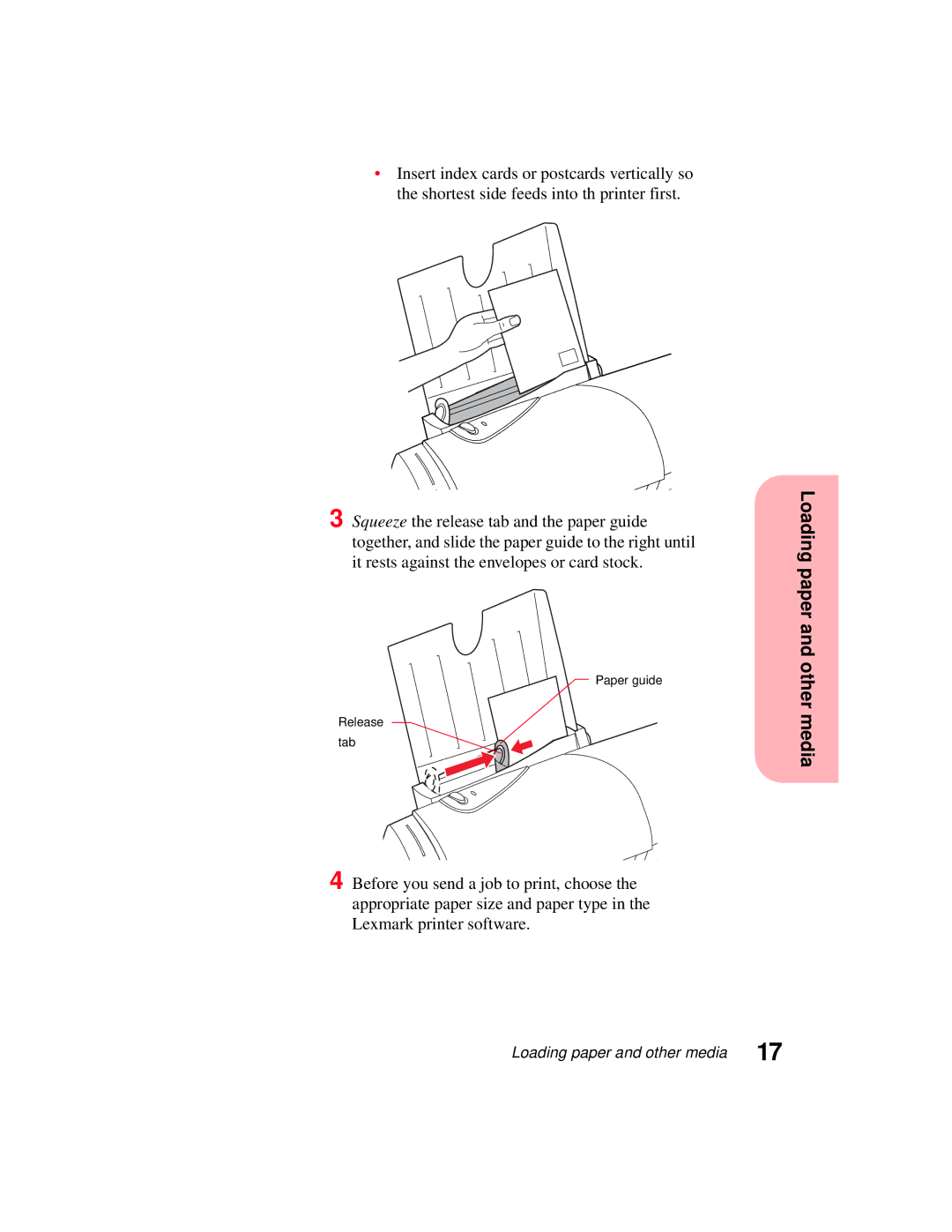 Lexmark 5770 manual Paper guide Release Tab 