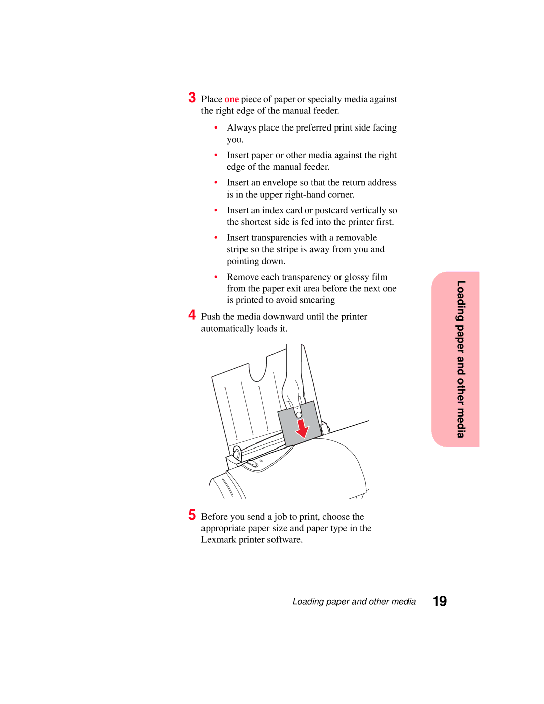 Lexmark 5770 manual Loading paper and other media 