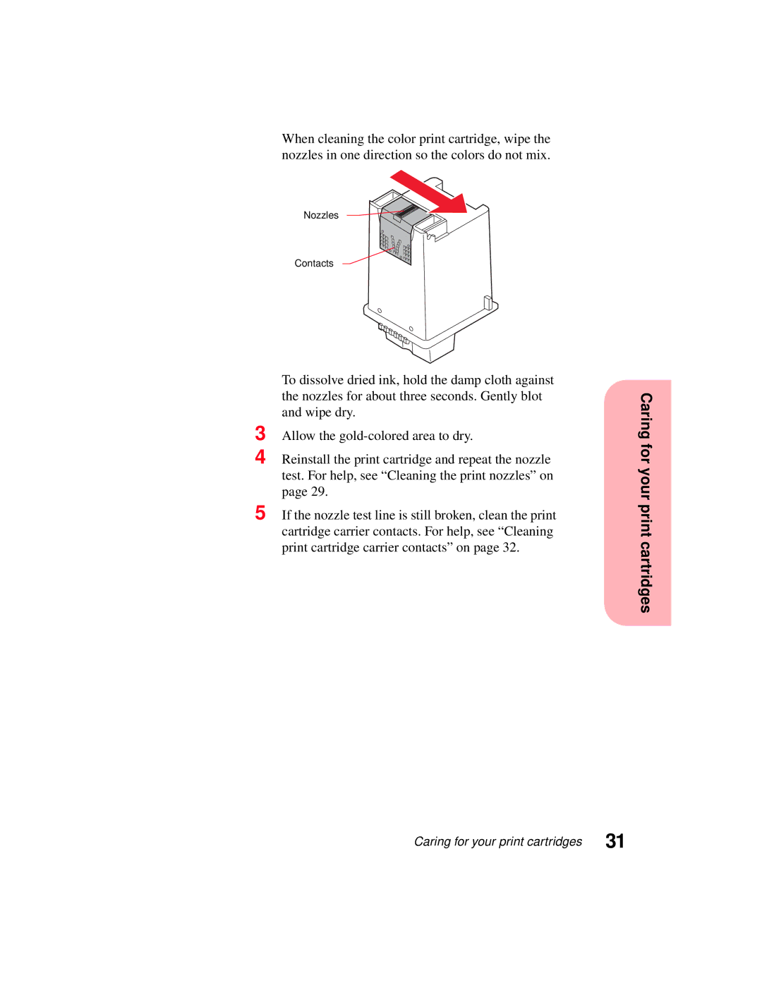 Lexmark 5770 manual Nozzles Contacts 