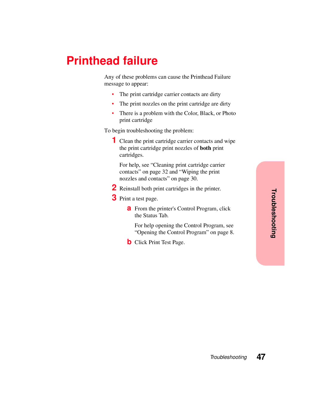 Lexmark 5770 manual Printhead failure 