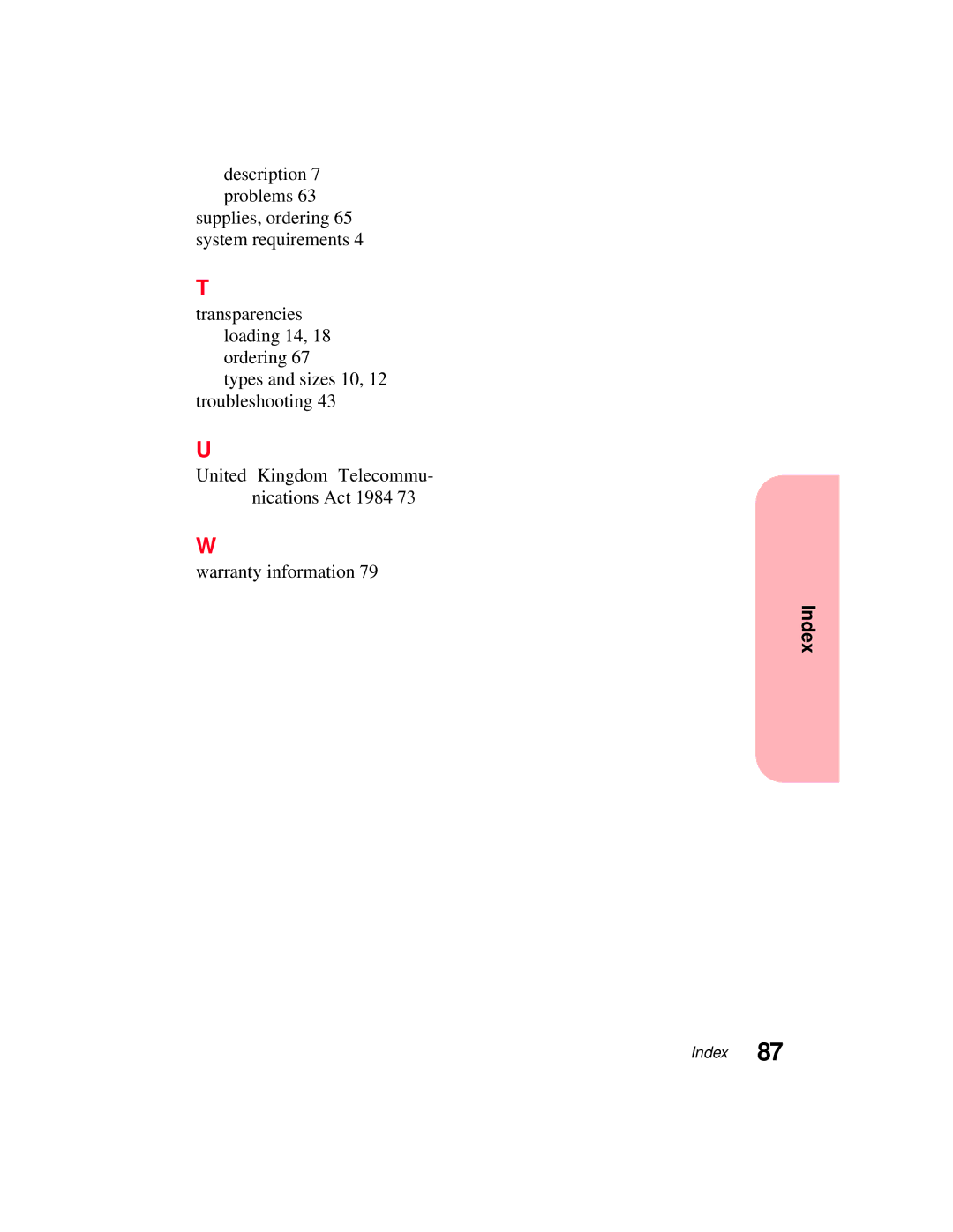 Lexmark 5770 manual Index 