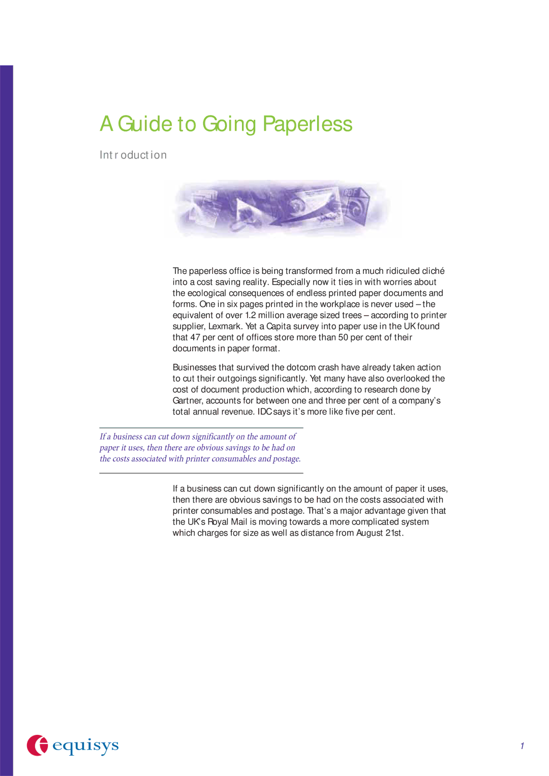 Lexmark 60 manual Guide to Going Paperless, Introduction 