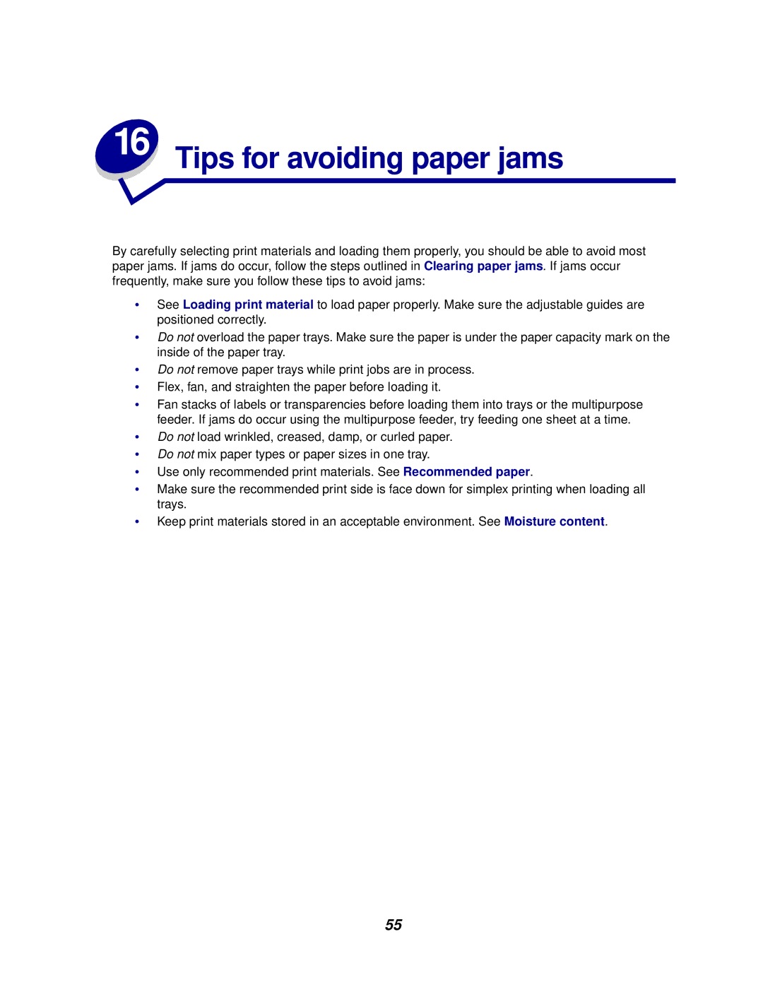 Lexmark 622, 620 manual Tips for avoiding paper jams 