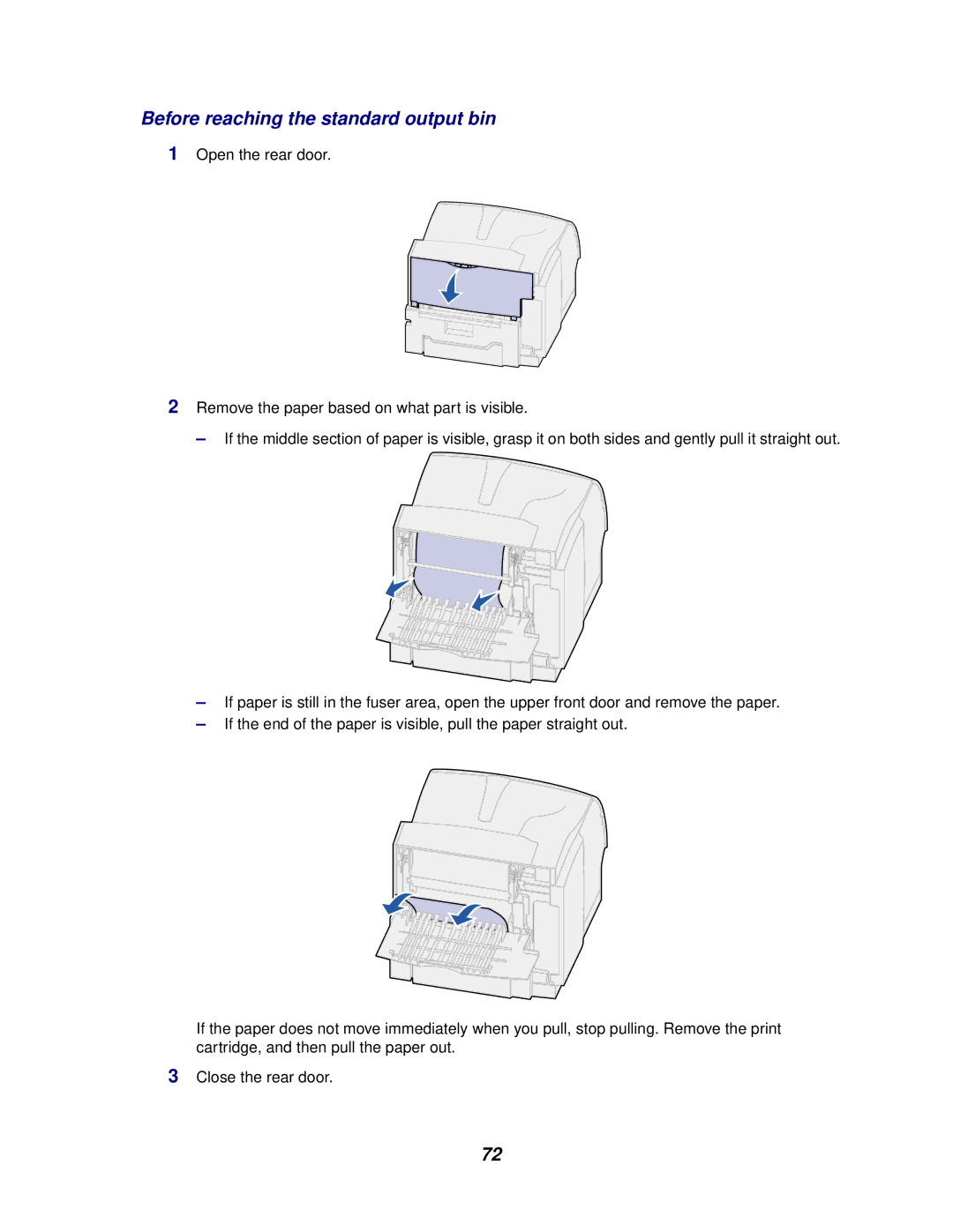 Lexmark 620, 622 manual Before reaching the standard output bin 