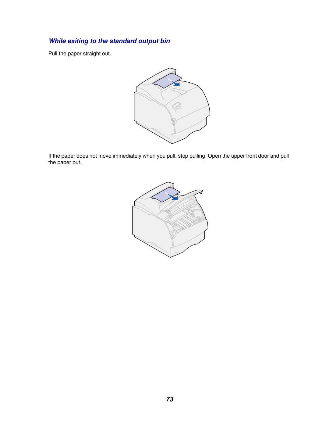 Lexmark 622, 620 manual While exiting to the standard output bin 