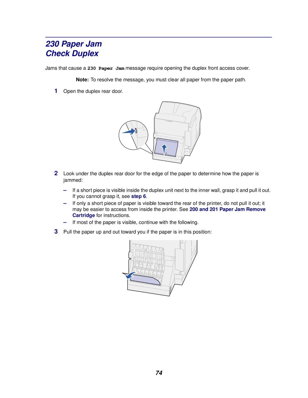 Lexmark 620, 622 manual Paper Jam Check Duplex 