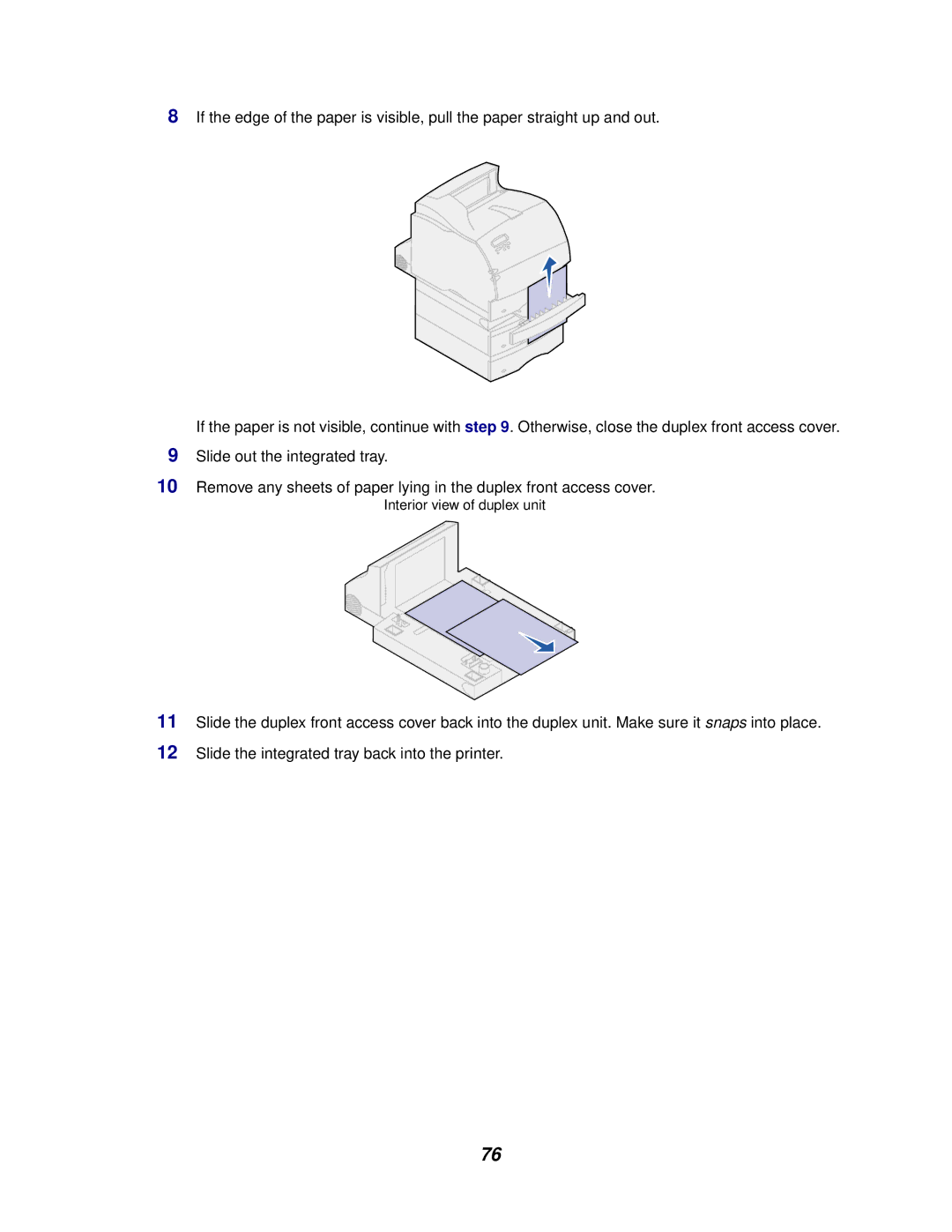 Lexmark 620, 622 manual Interior view of duplex unit 