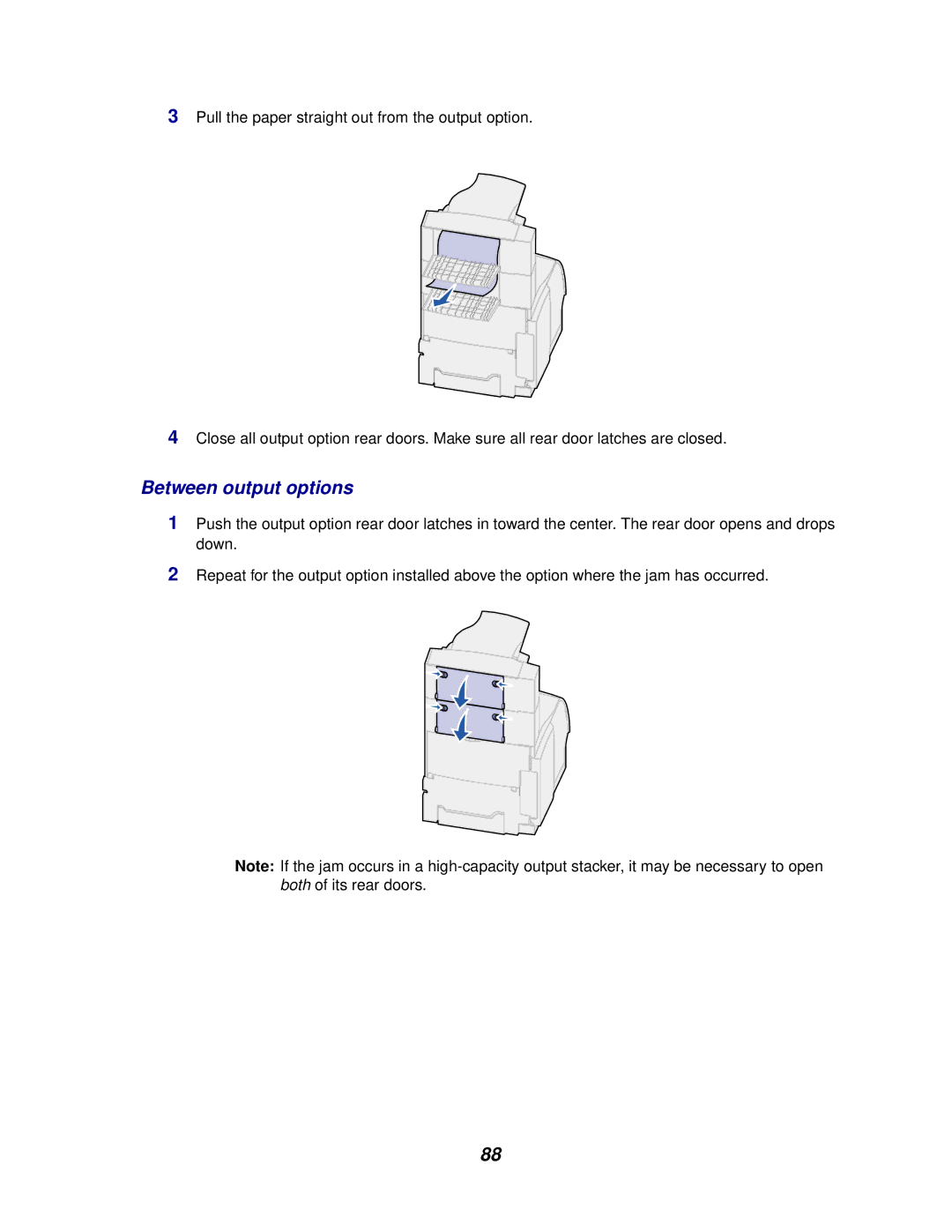 Lexmark 620, 622 manual Between output options 