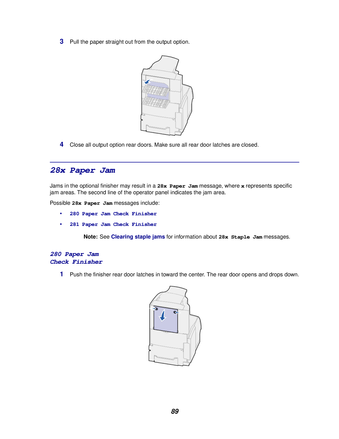 Lexmark 622, 620 manual 28x Paper Jam 