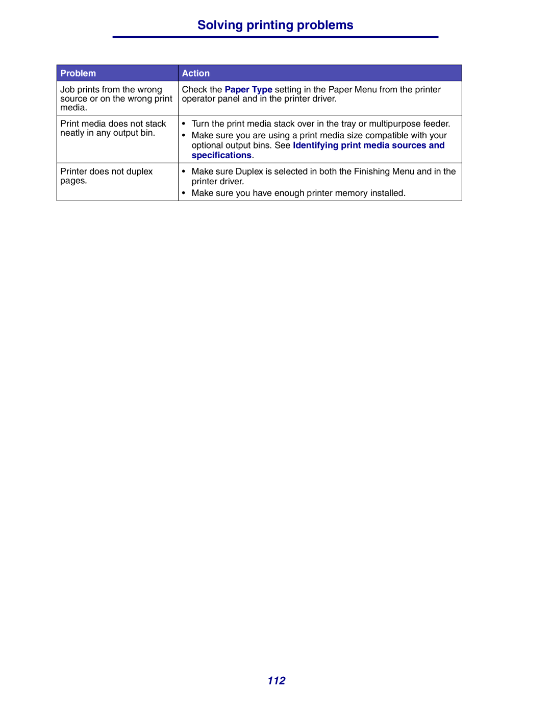 Lexmark 630 manual Optional output bins. See Identifying print media sources, Specifications 