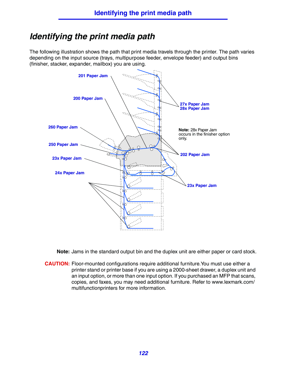 Lexmark 630 manual Identifying the print media path 