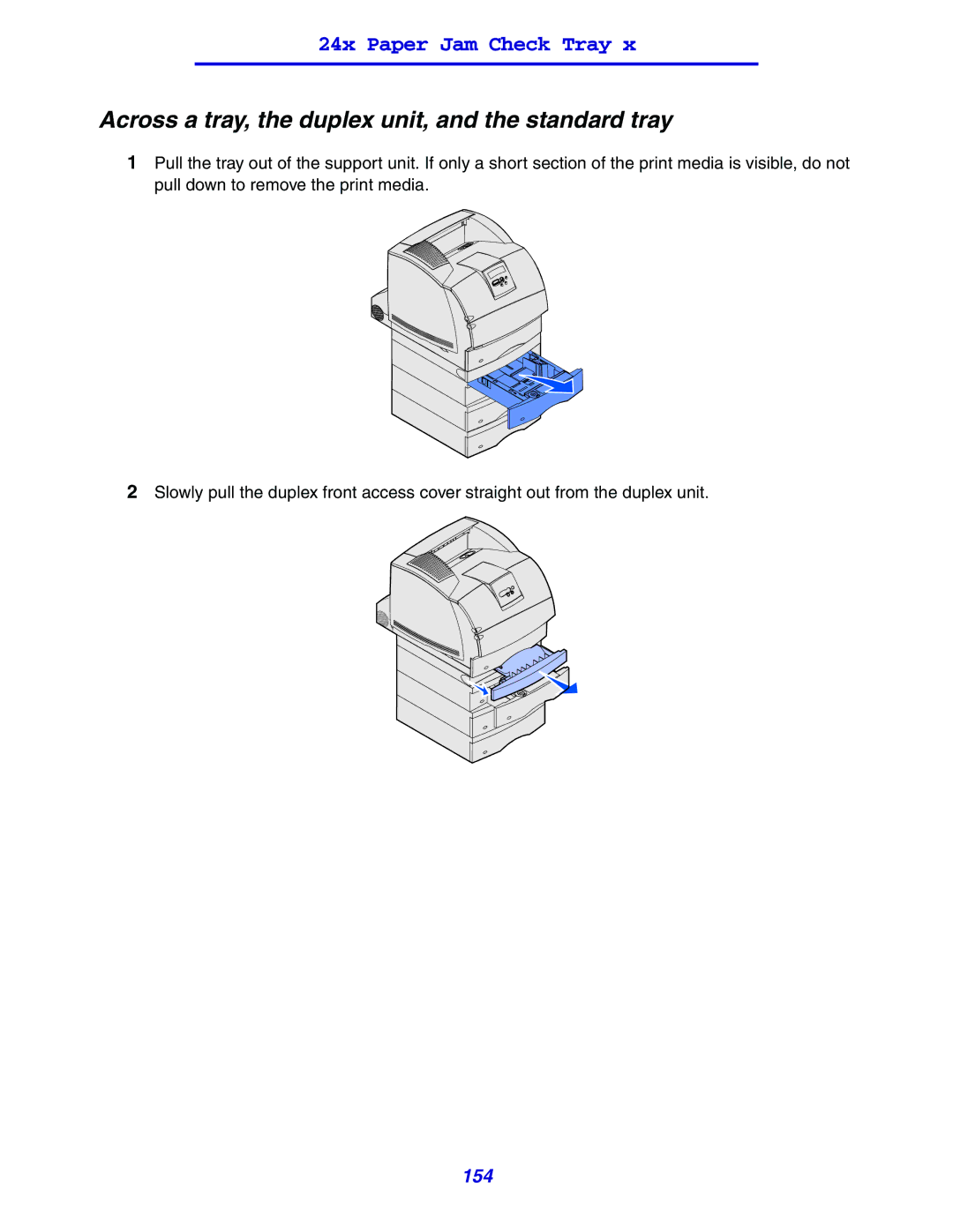 Lexmark 630 manual Across a tray, the duplex unit, and the standard tray 