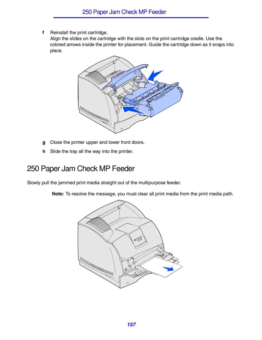 Lexmark 630 manual Paper Jam Check MP Feeder 