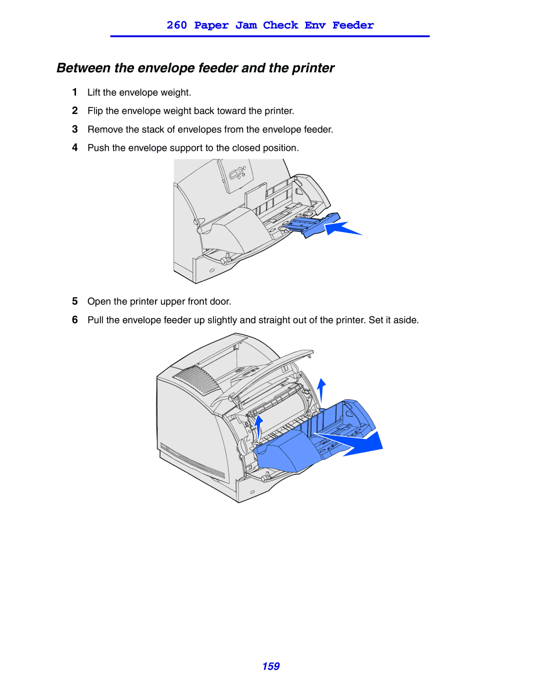 Lexmark 630 manual Between the envelope feeder and the printer 