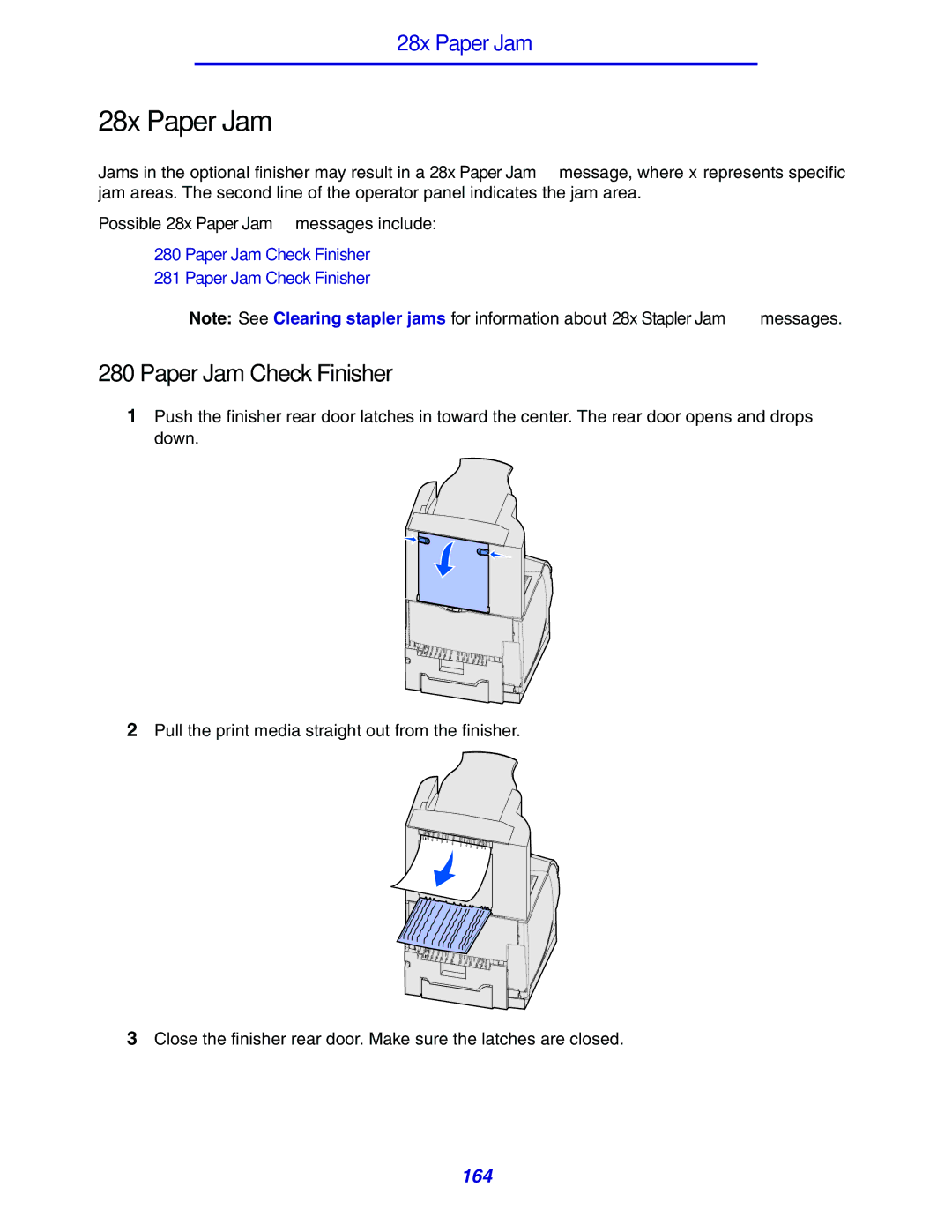 Lexmark 630 manual 28x Paper Jam 