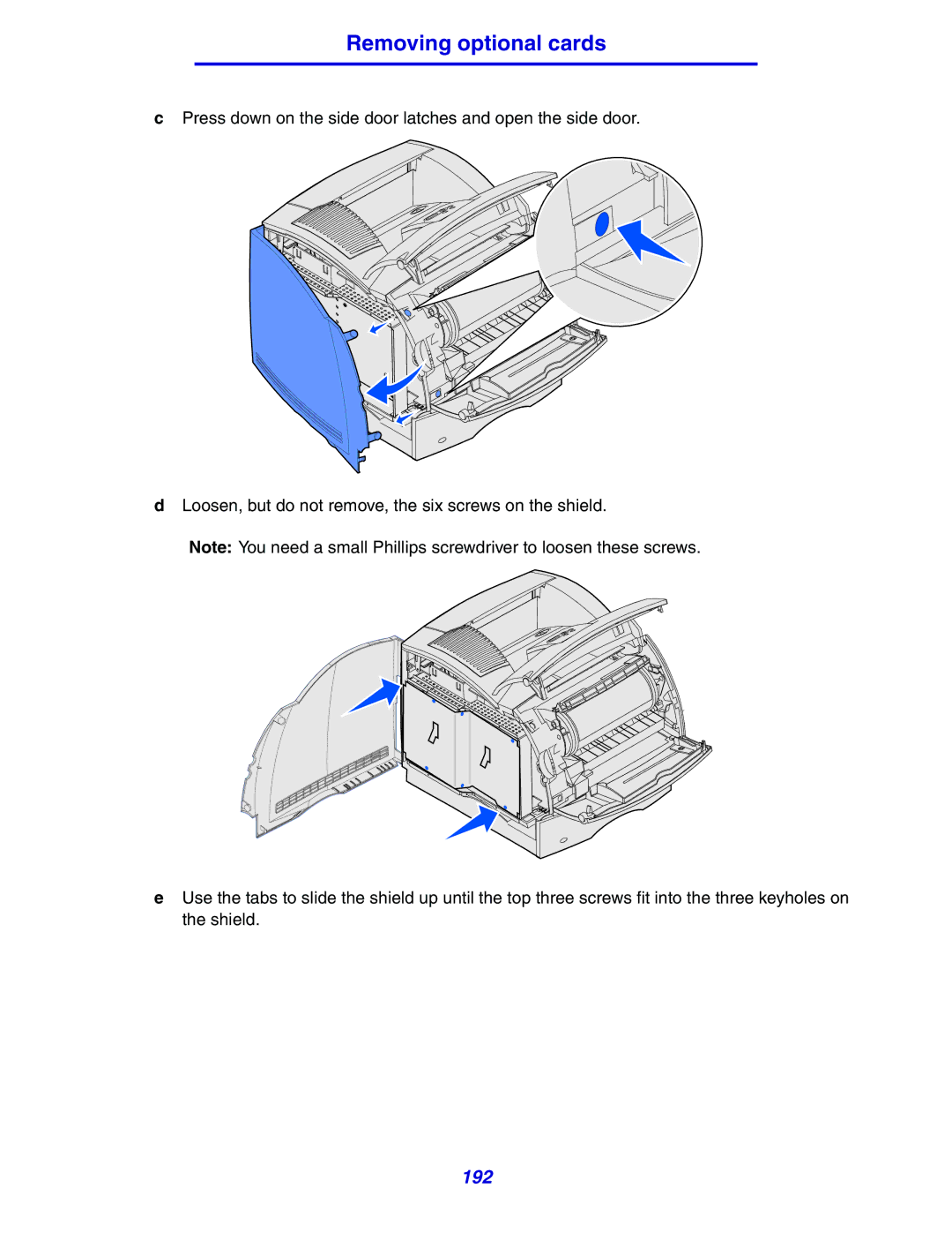 Lexmark 630 manual 192 