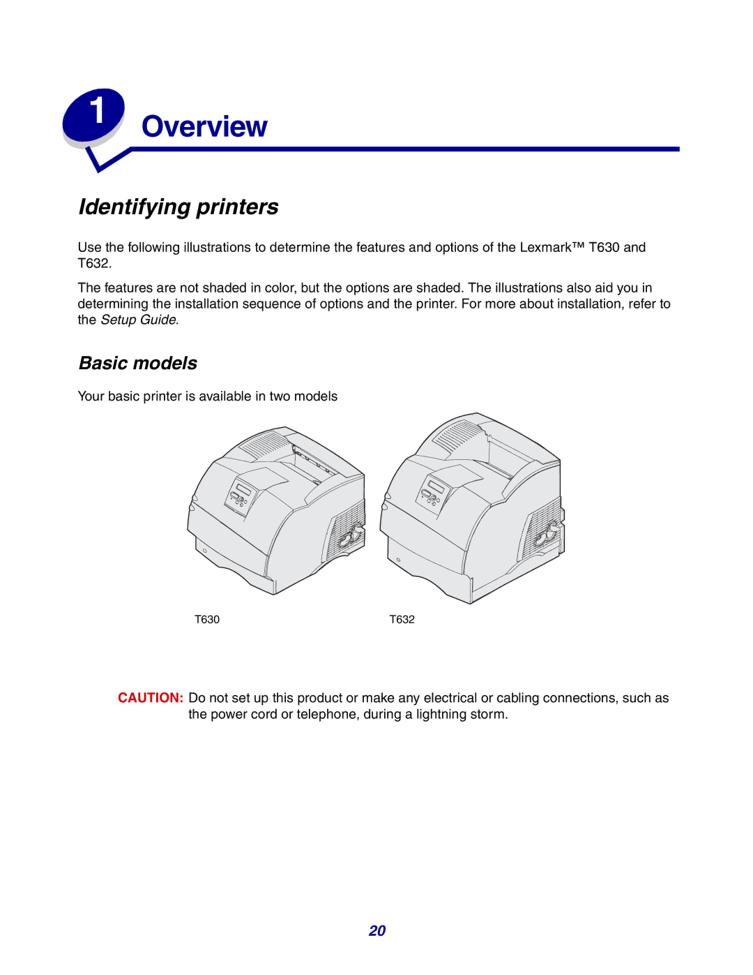 Lexmark 630 manual Identifying printers, Basic models 