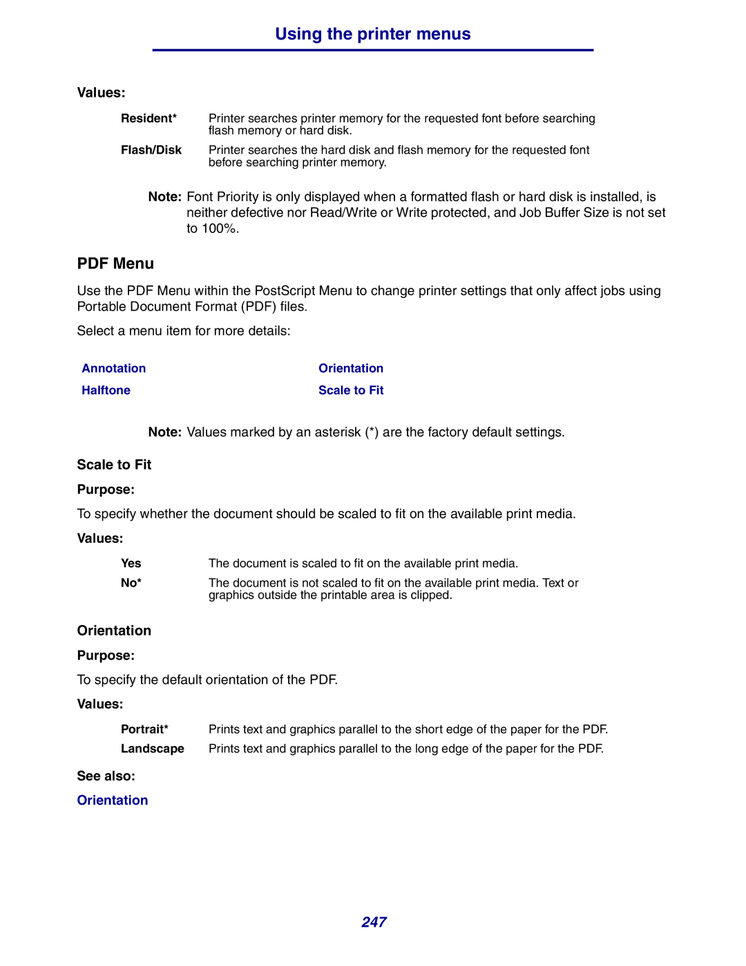 Lexmark 630 manual Annotation Orientation Halftone, Yes 