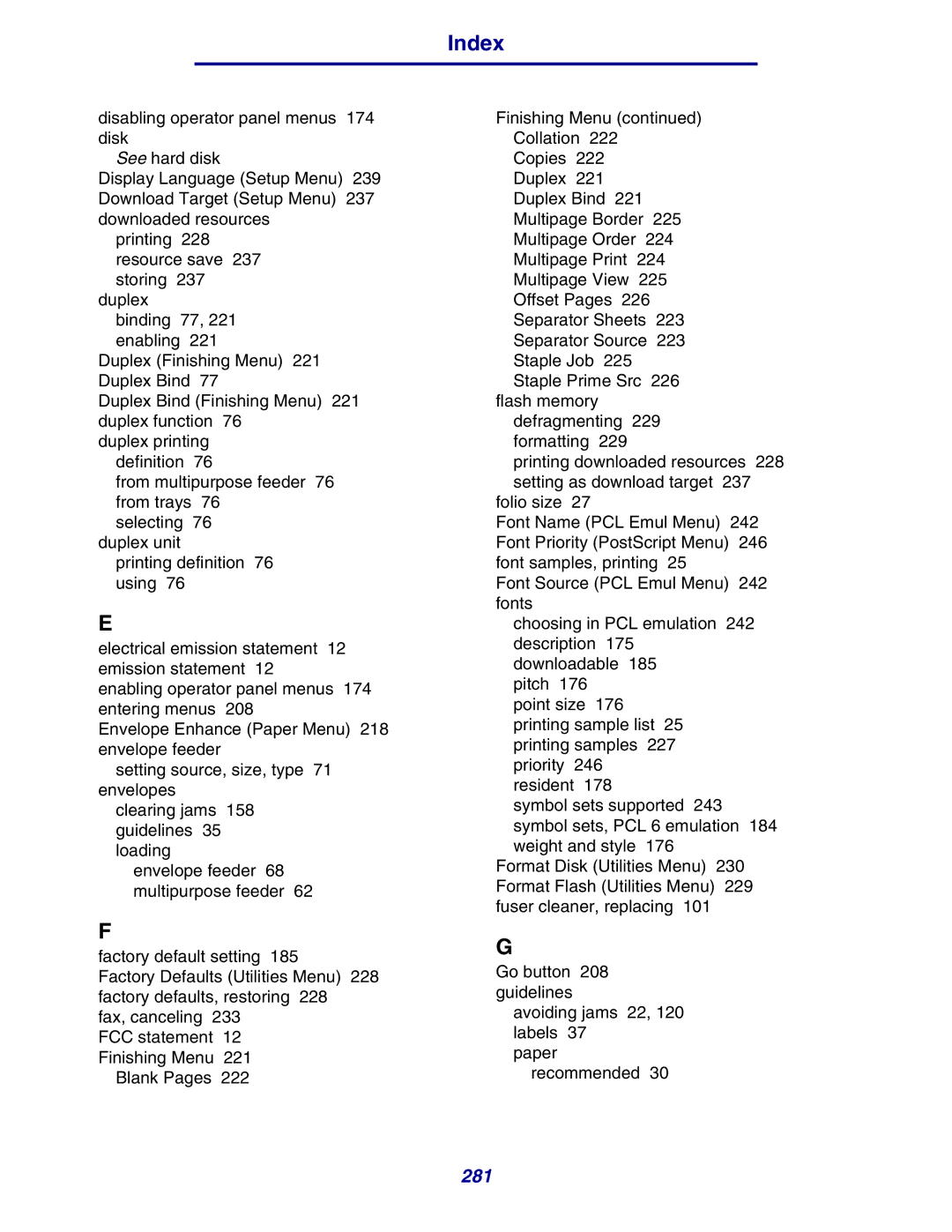 Lexmark 630 manual Index 