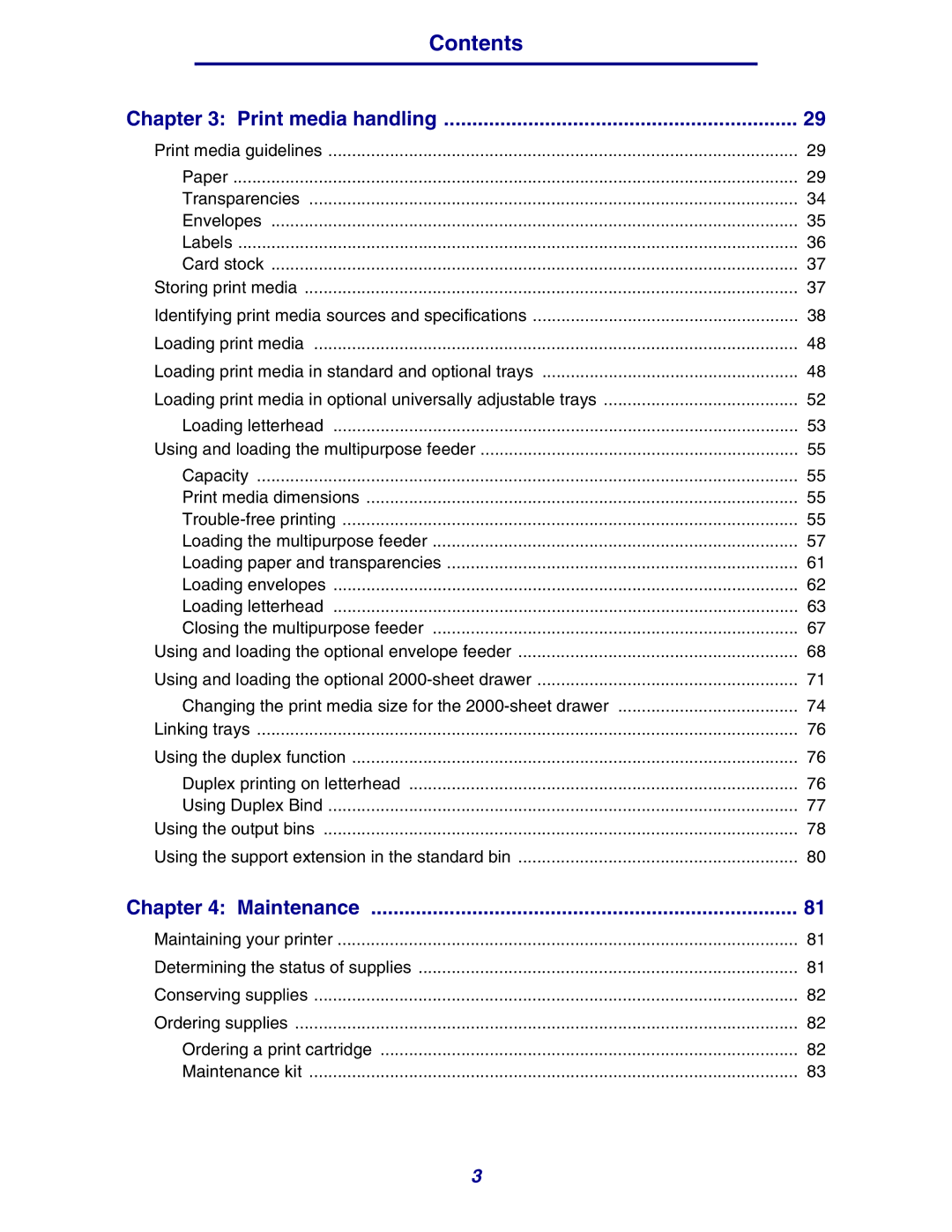 Lexmark 630 manual Contents 