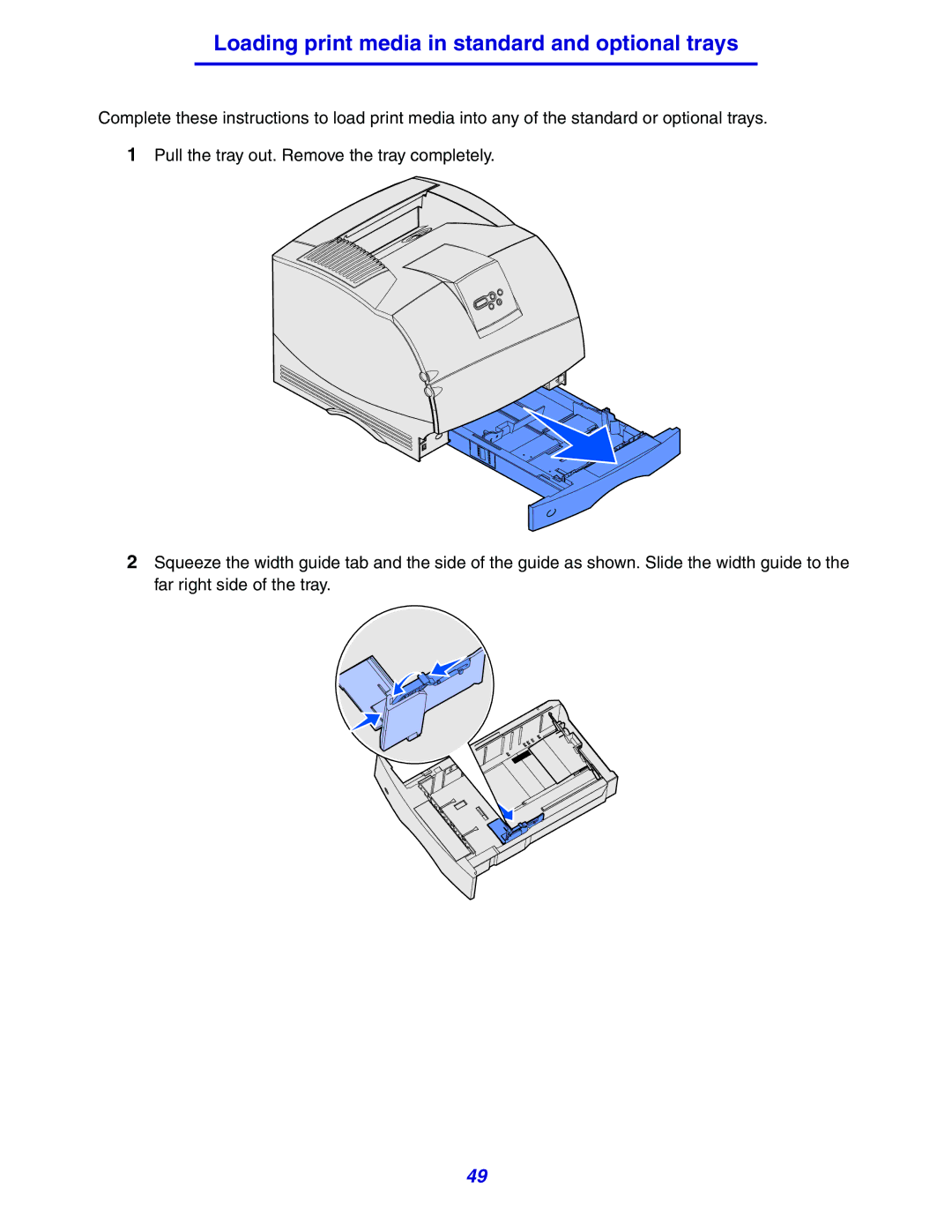 Lexmark 630 manual Loading print media in standard and optional trays 