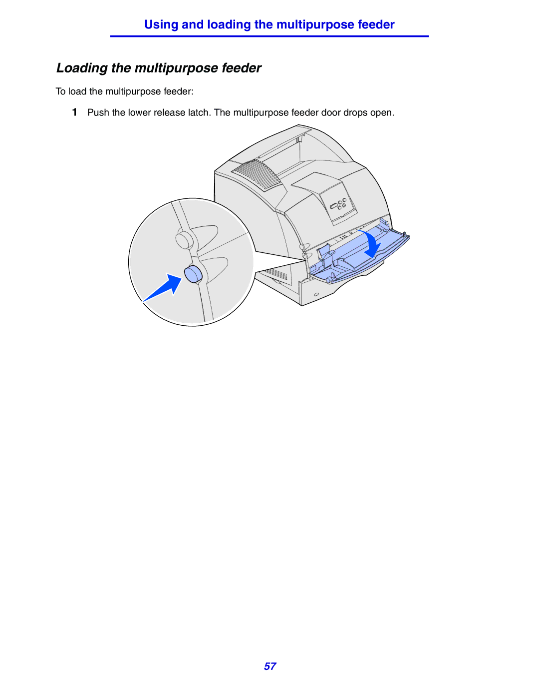 Lexmark 630 manual Loading the multipurpose feeder 