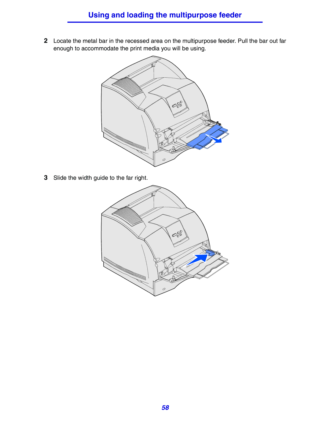 Lexmark 630 manual Using and loading the multipurpose feeder 