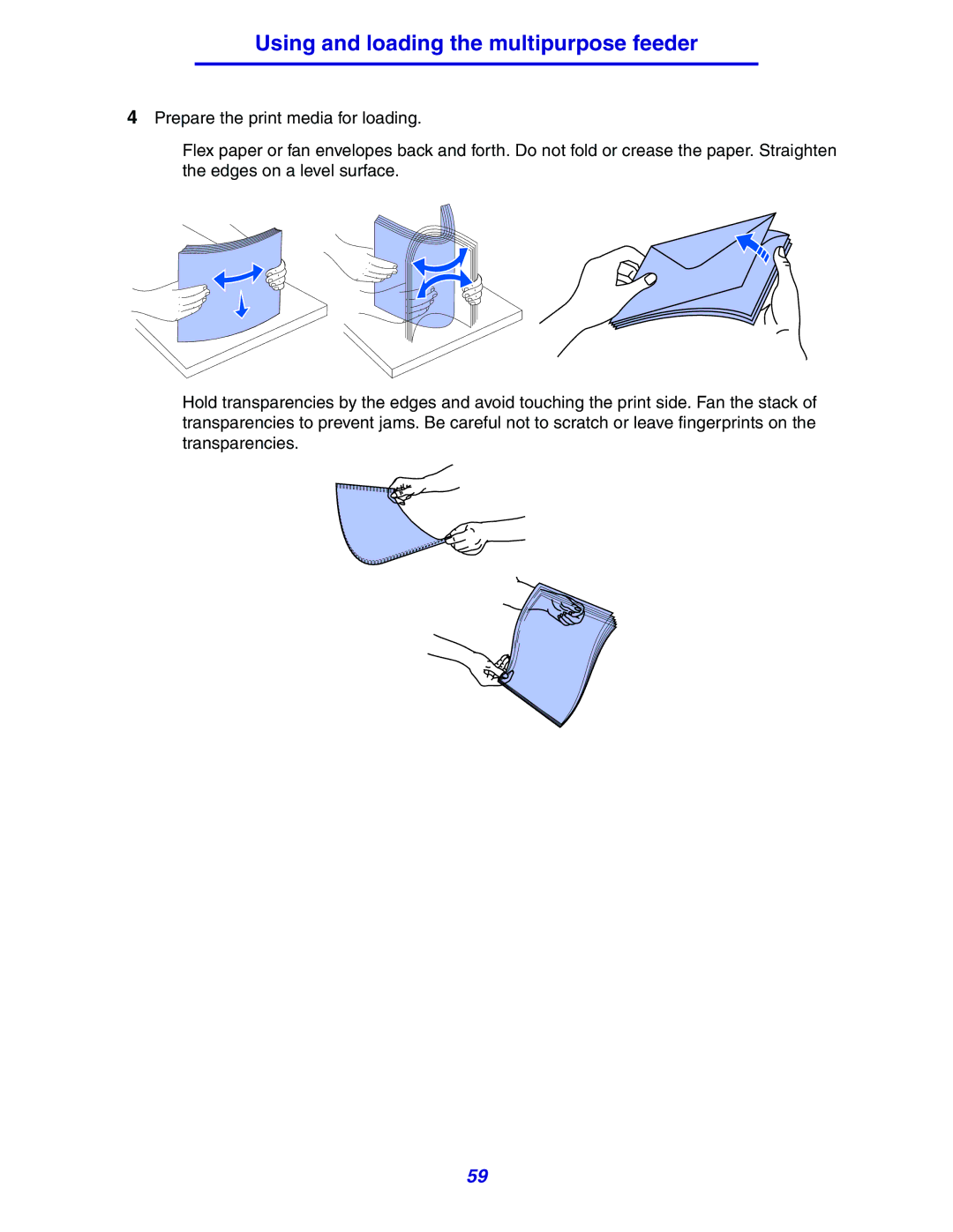 Lexmark 630 manual Using and loading the multipurpose feeder 