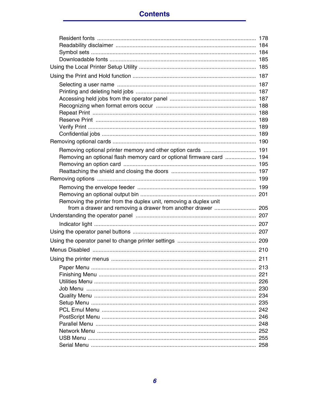 Lexmark 630 manual Contents 