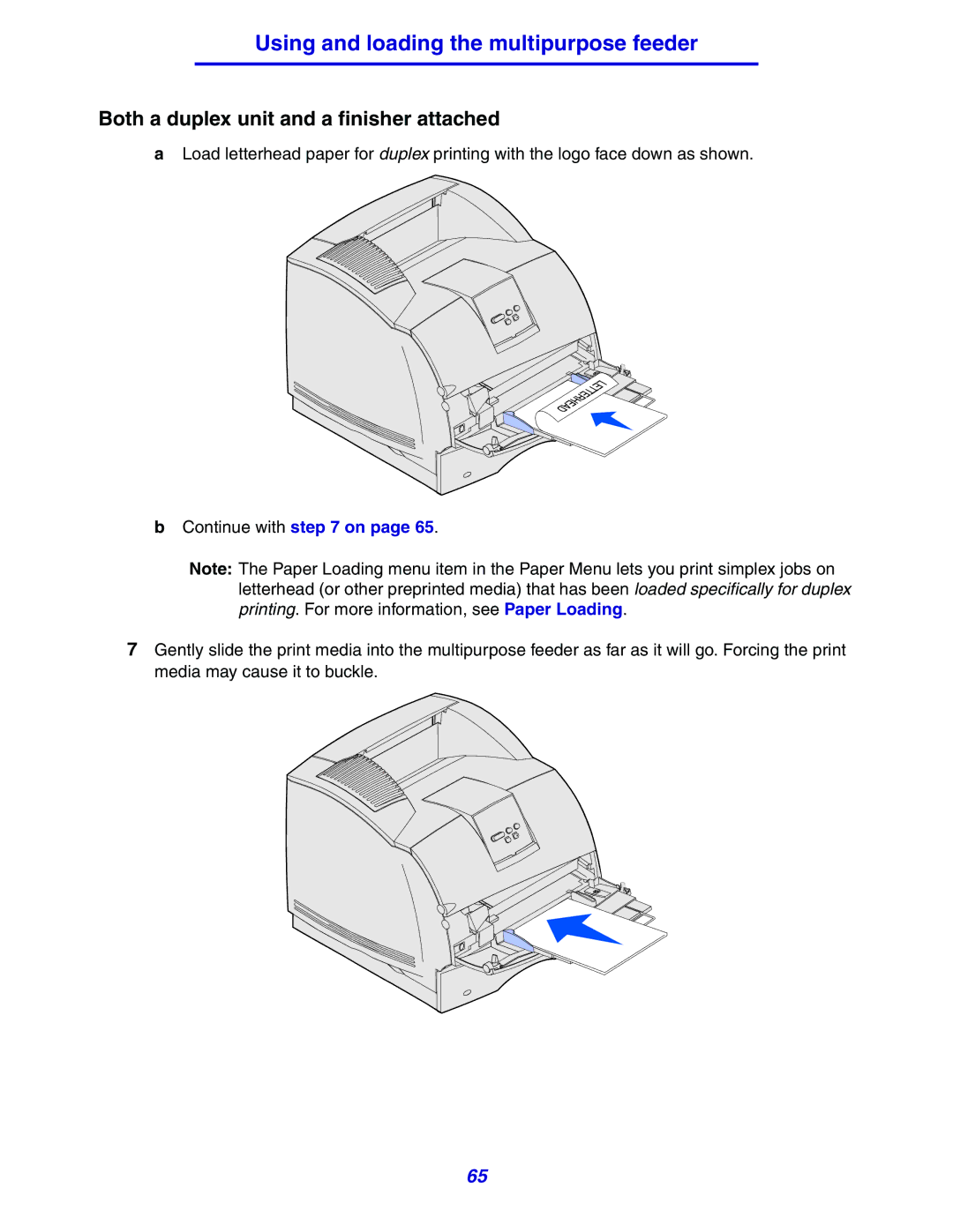 Lexmark 630 manual Both a duplex unit and a finisher attached 