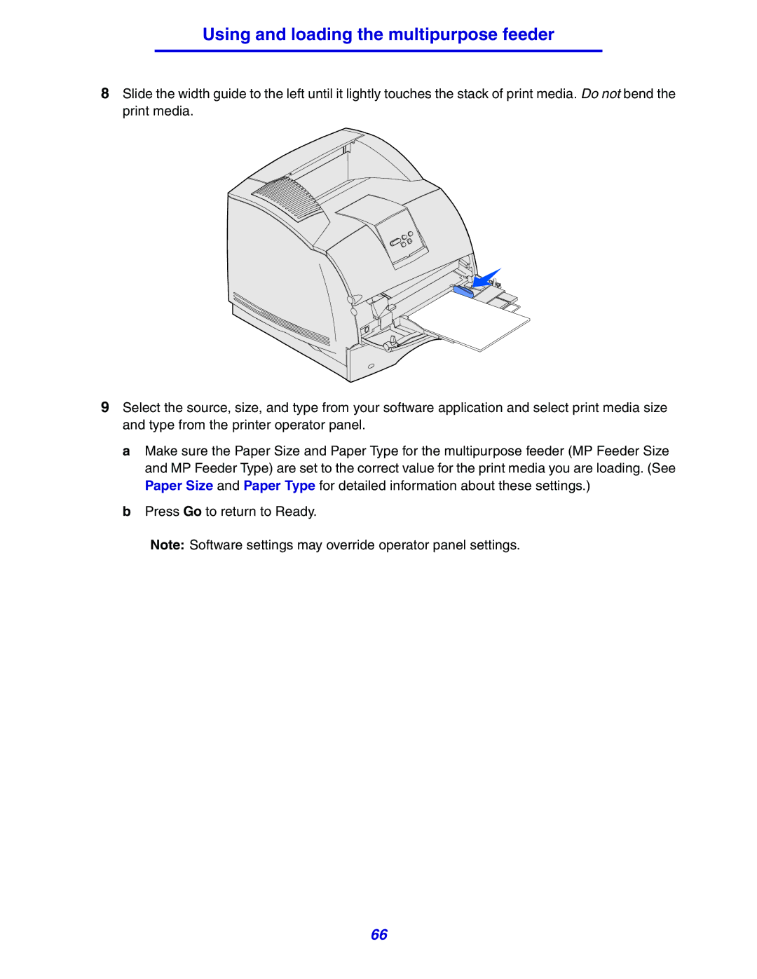 Lexmark 630 manual Using and loading the multipurpose feeder 