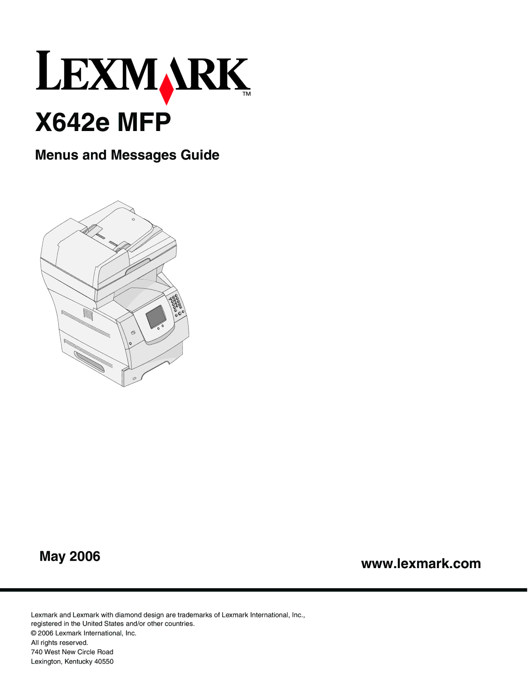 Lexmark manual X642e MFP 