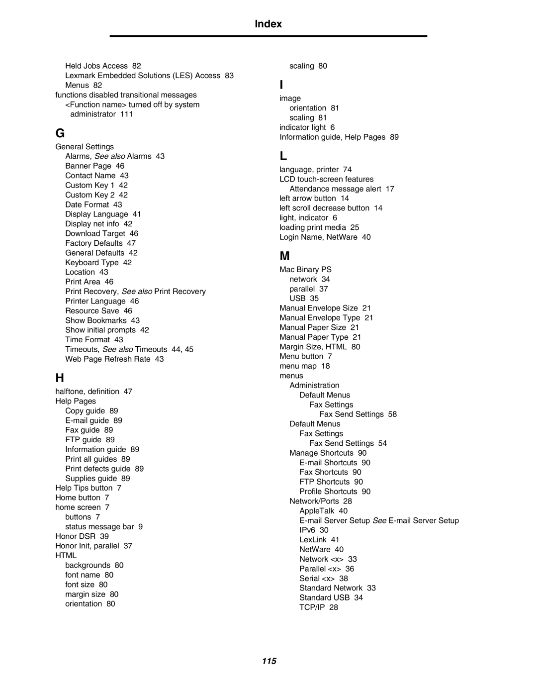 Lexmark 642e MFP manual 115 