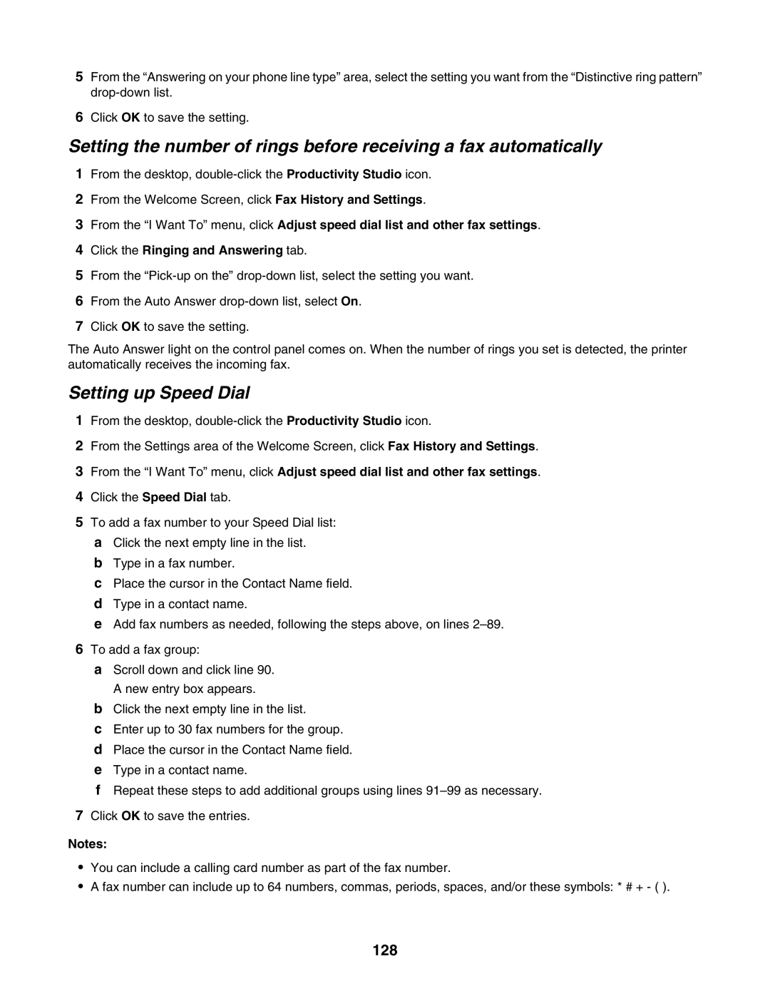 Lexmark 6500 Series manual Setting up Speed Dial, 128 