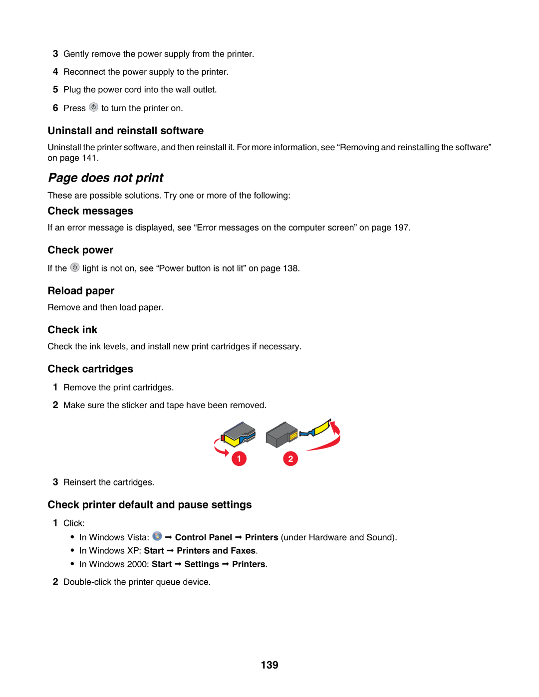 Lexmark 6500 Series manual Does not print 