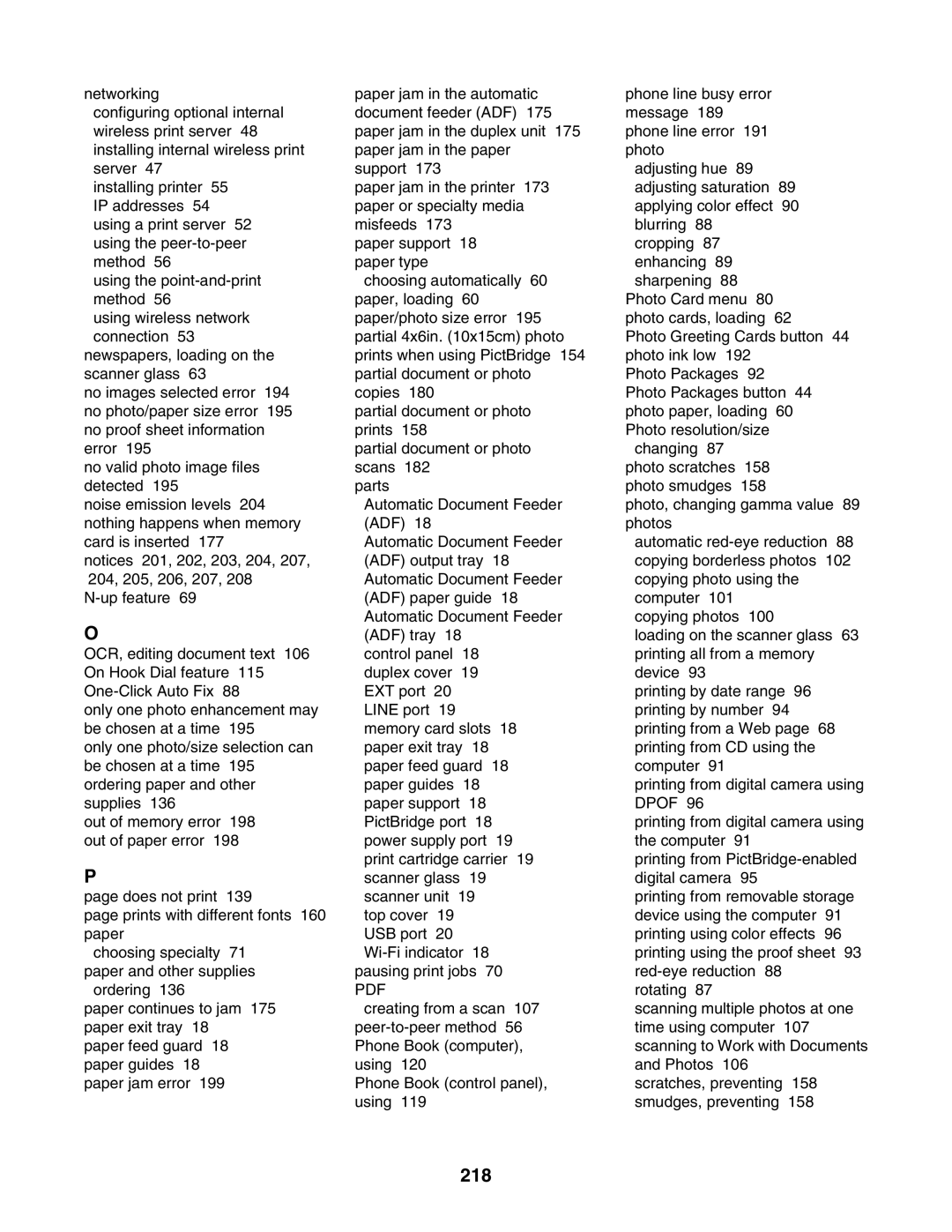 Lexmark 6500 Series manual 218 